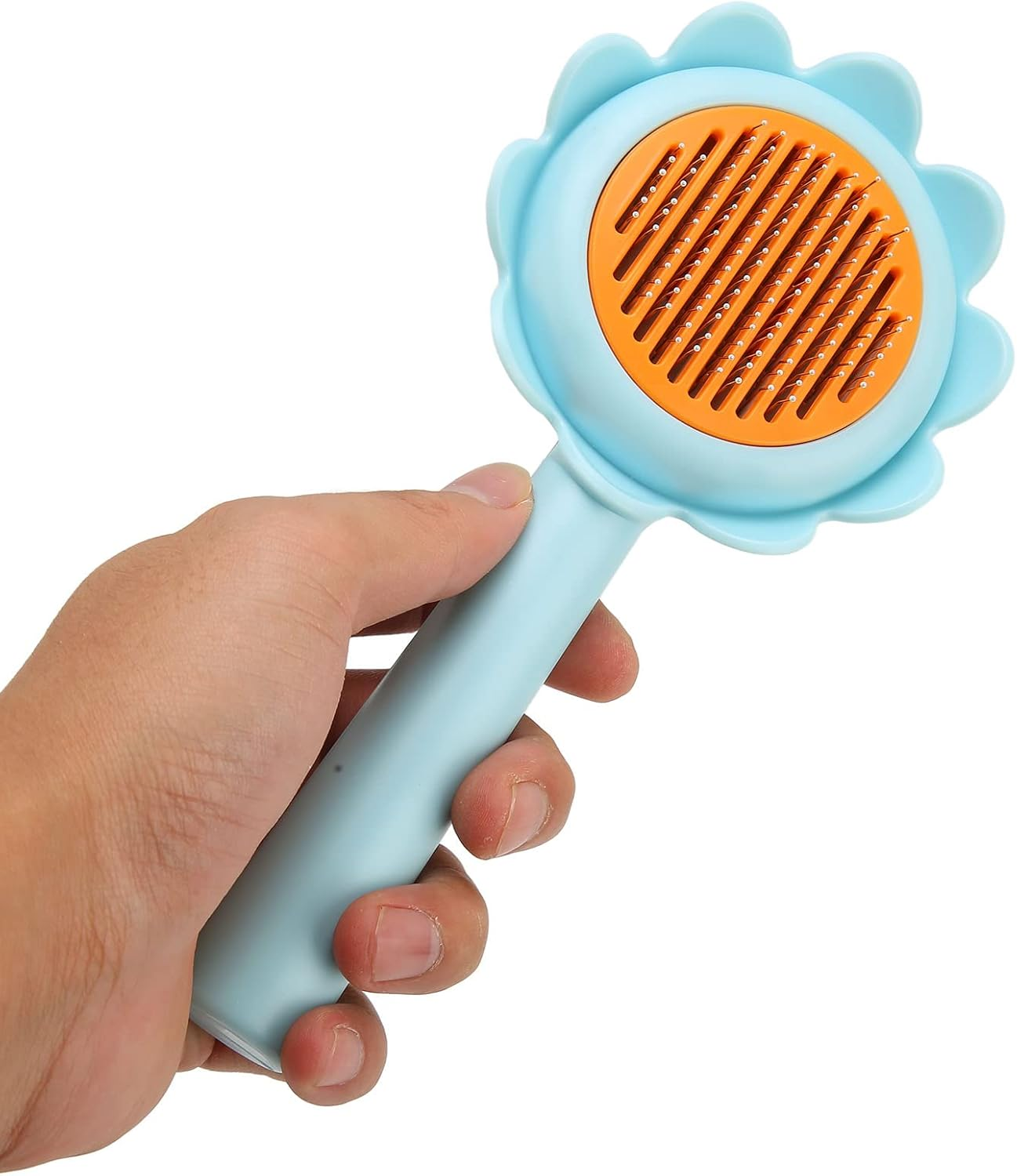 Slicker Dog Brush - 3.5X7.5In Stainless Steel Self Cleaning Slicker Brush for Dogs, Cats - Lightweight Grooming Brushes for Long Short Haired Dogs Cats, Removes Loose Fur Undercoat
