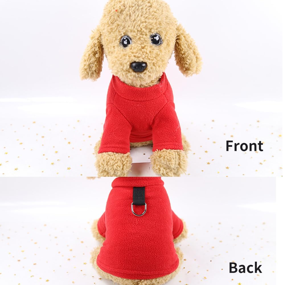 Dog Jumper Fleece Small Dog Jumper for Small Dogs Dog Jumper Fleece Vest Pet Dog Warm Coat Warm Dog Clothes for Small, Medium and Large Dogs, with D-Rings, Red, 2XL image number 6