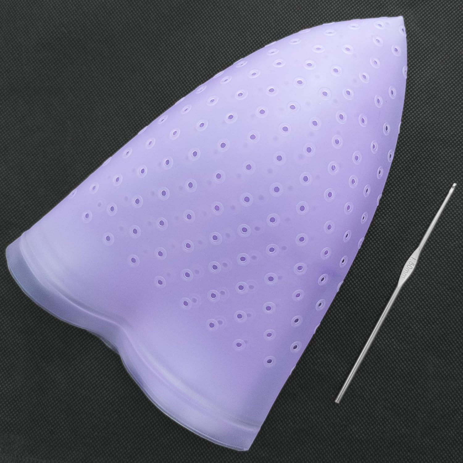 Losaria 12 Pcs Hair Highlighting Kit Highlighting Cap with Holes Pre Punched Hair Frosting Cap DIY Beauty Salon Hair Bleaching Tools Kit Dye Cap Dye Brush Dying Comb Gloves Ear Covers Hair Clips image number 5