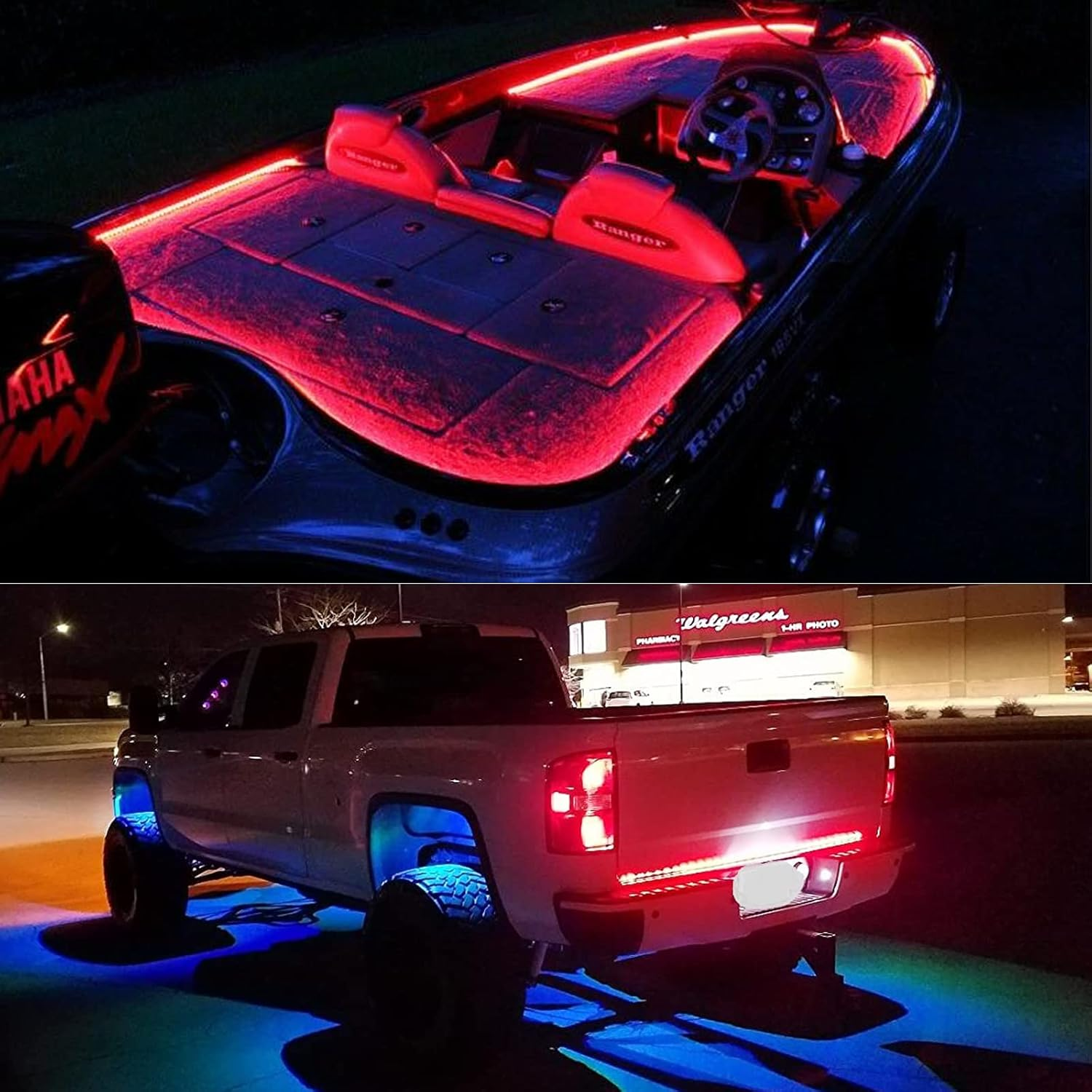 JOYLIT 12V LED Strip Lights 5M Red 620-625Nm IP65 Waterproof, 300Leds SMD 5050 Flexible Cuttable Adhesive Tape Light for Truck, Car, Boat, DIY (Without Power Supply)