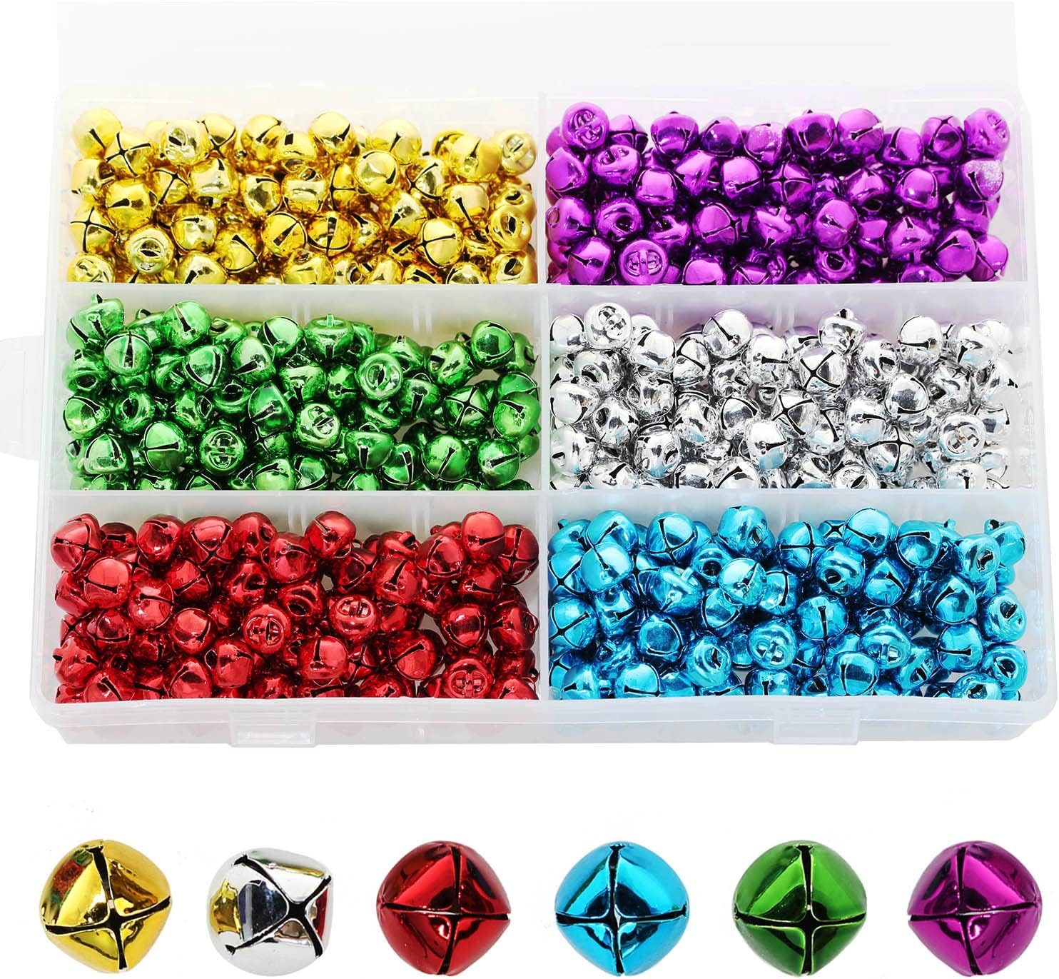 100Pcs Jingle Bells, Betterjonny 14Mm Small Craft Bells 10 Sweet Colors Metal Bells Pet Bells for DIY Christmas Party Decorations and Jewelry Making