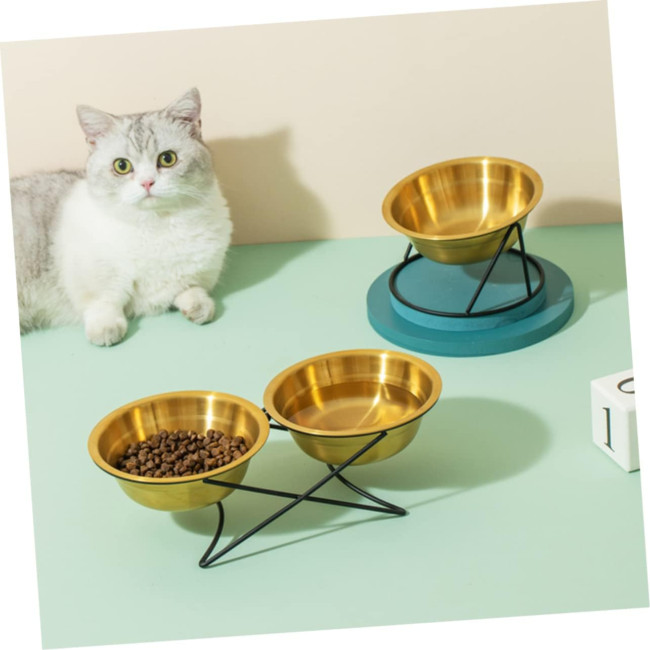 WOONEKY 1 Set Cat and Dog Food Bowl Pet Neck Protection Bowl Raised Cat Water Container Cat Food Bowl Cat Food Bowl Water Feeder Pet Feeding Bowl image number 4