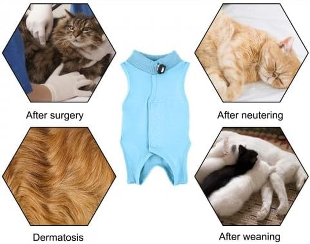 Cat Surgery Recovery Suit Cat after Surgery Bodysuit for Abdominal Wounds or Skin Diseases Kitten Surgical Onesie E-Collar Alternative for Cats and Dogs image number 5