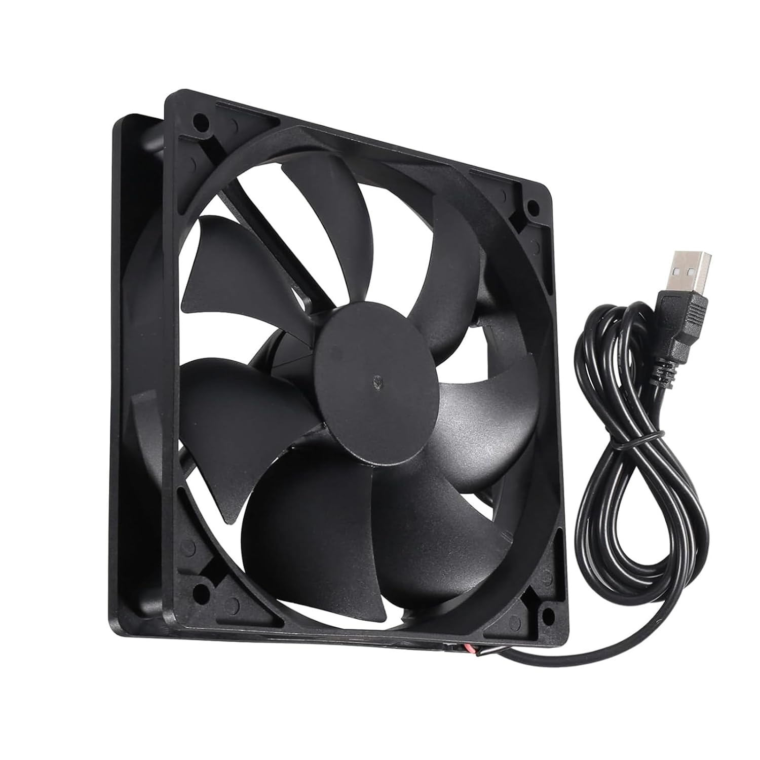 120Mm Case Fan,12Cm USB DC 5V Fan for Cooling DIY PC Computer Case CPU Server Cabinet Coolers Radiators, with Protective Grille，2Pack image number 2