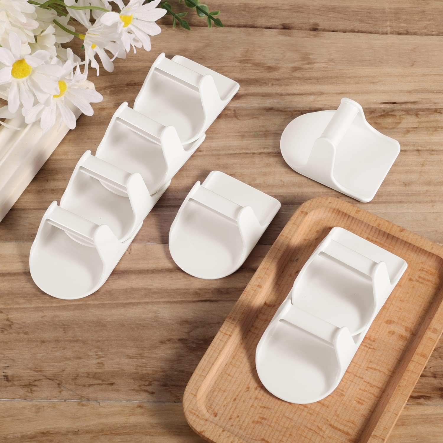 LUTER 8Pcs Spray Bottle Hooks for Cabinet, Adhesive Spray Bottle Hanger Hooks Wall Mount Spray Can Holder for Storage Rack Cabinet Kitchen Extra Storage Space Organizer Hanger image number 2