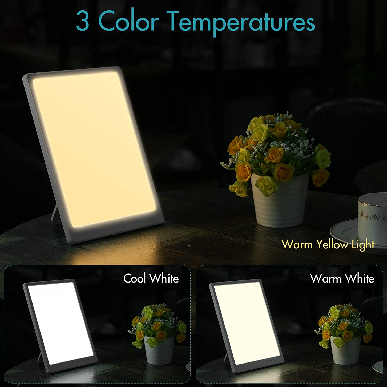 Panergy Light Lamp, Uv-Free 16000 Lux Simulated Sunlight, Sun Lamp with 3 Color Temperature, 4 Brightness Levels & 4 Timers, Touch Control Sunlight Lamp with 45&deg; Foldable Stand for Home Office image number 1