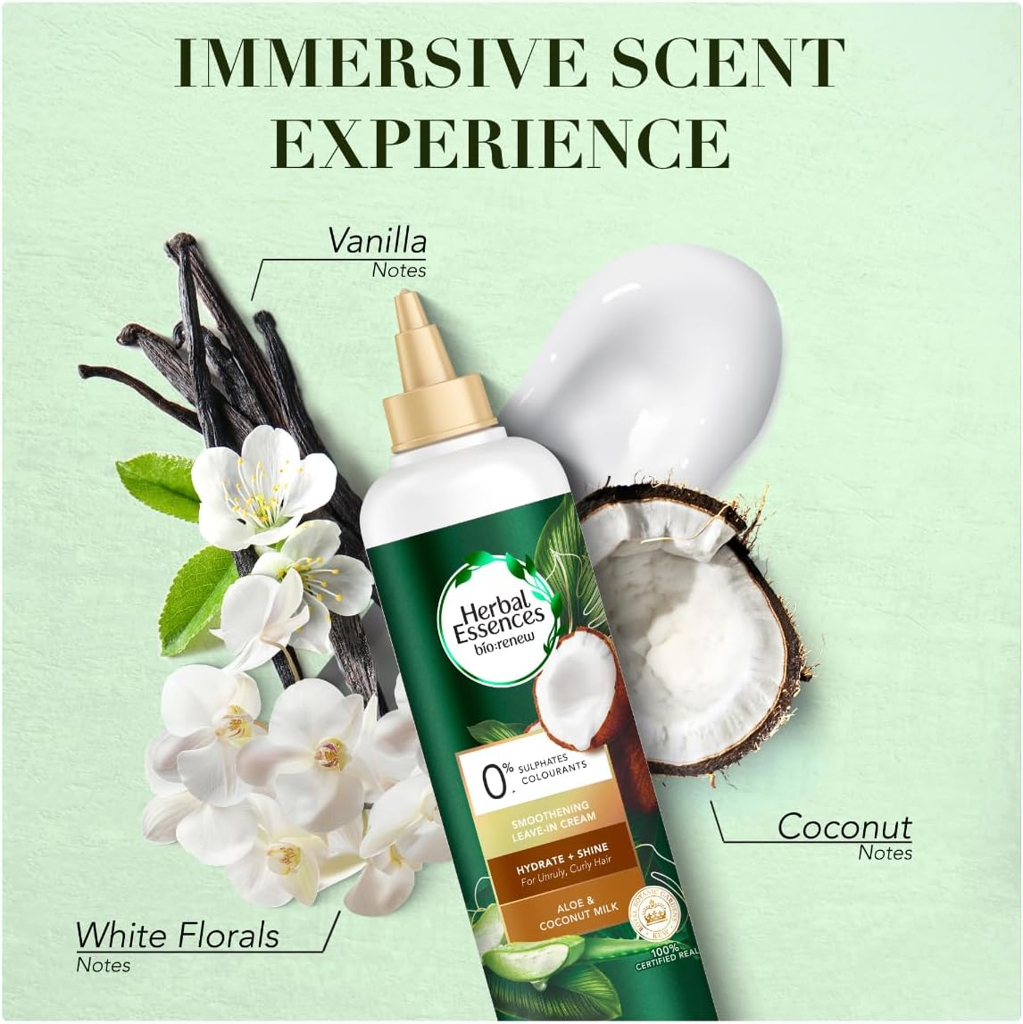 Herbal Essences Bio Renew Smooth Leave-In Cream Aloe & Coconut Milk 270Ml Condit image number 1
