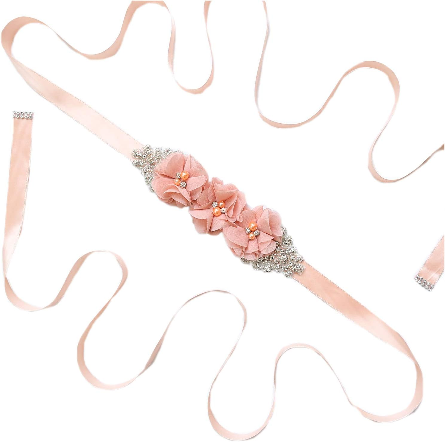 Bridesmaid and Flower Girls Sash Belt Bridal Wedding Maternity Baby Shower Sash - Ivory image number 4