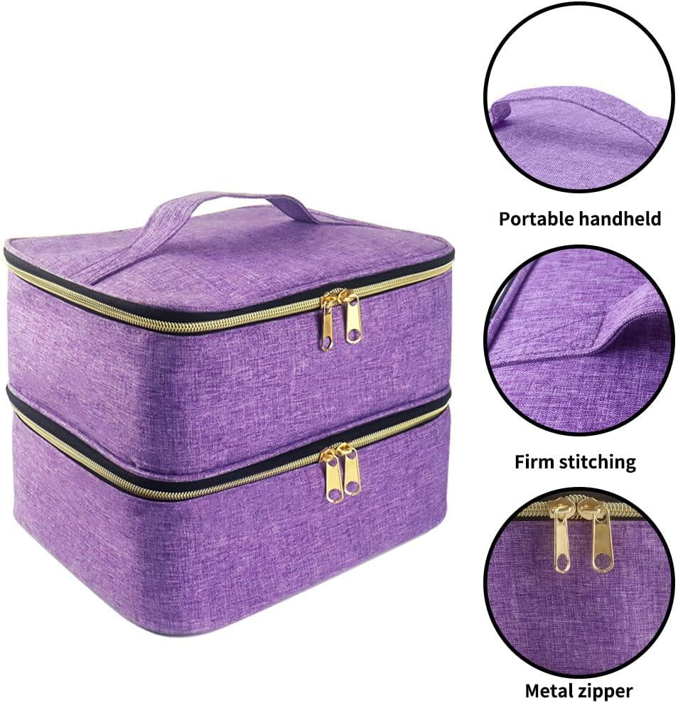 Hosoncovy Nail Polish Organiser, Removable 2-Layer Nail Polish Storage Bag, Nail Polish Travel Carry Bag for Nail Polish Tool Kit image number 1