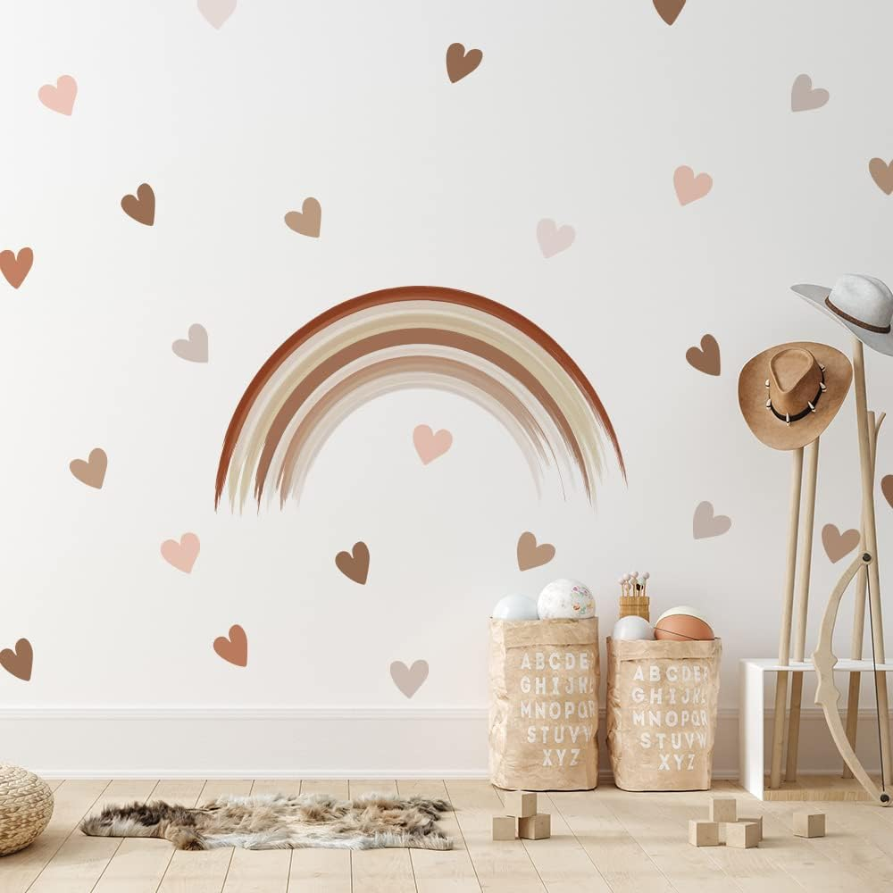 Boho Wall Decal for Girls Bedroom 72 PCS, Boho Heart Wall Stickers Peel and Stick for Nursery Kids Room D&eacute;cor, Removable Wall Decals Vinyl Murals DIY Cute Decorations (12 Sheets) image number 4