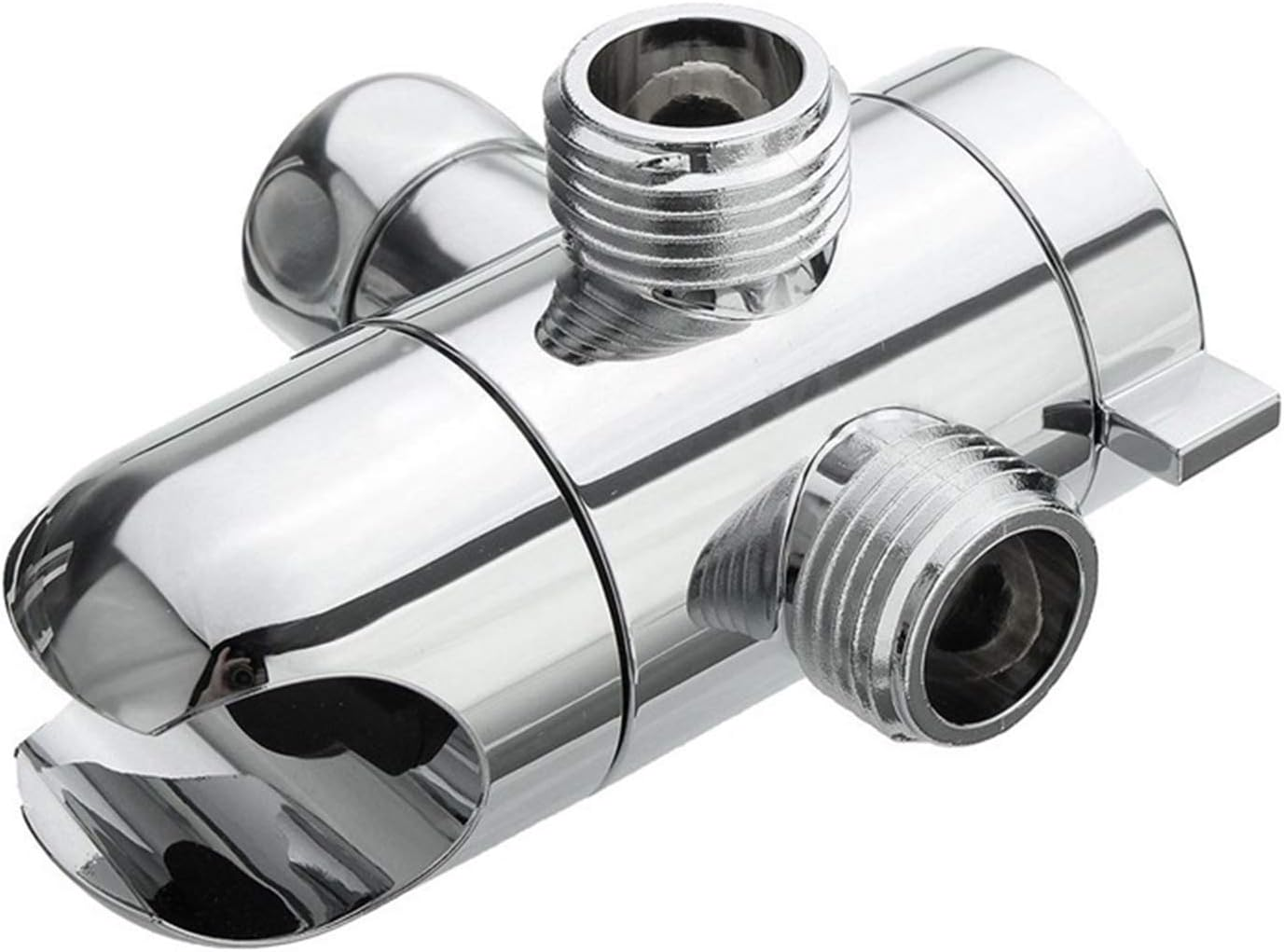 3-Way Shower Diverter Valve Mount G1/2 Handheld Shower Arm Diverter Splitter Polished Chrome Bathroom Shower System Replacement Part Attachment