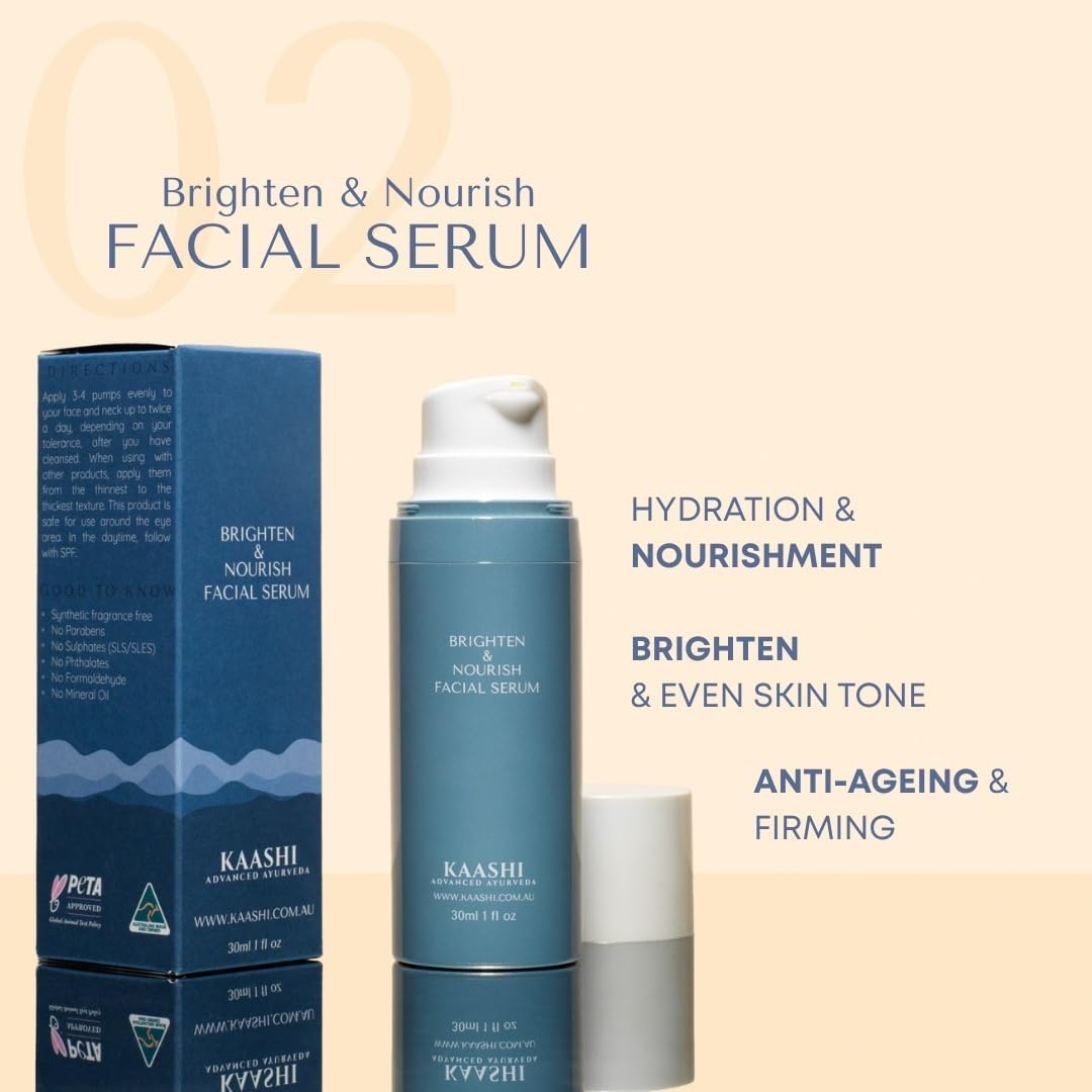 KAASHI Essentials Skincare Bundle &ndash; 4-Step Facial Kit with Cleanser, Brightening Serum, Retinol Night Treatment & Hydrating Moisturiser &ndash; Anti-Ageing, Acne Control, Glowing Skin Care Routine image number 4