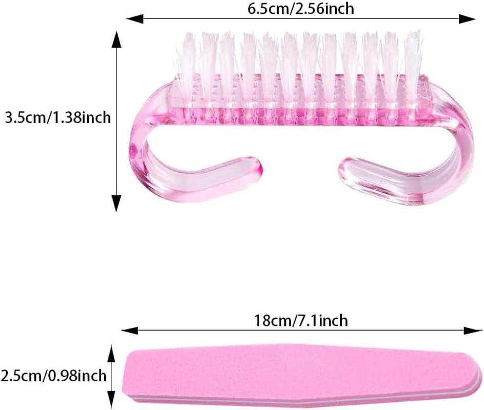 TRKETK Pack of 4 Nail Brush with 1 Nail Files, Manicure Dust Brush, Nail Cleaning Tool for Nail Art, Scrubbing, Toes and Nails, Home and Garden Use