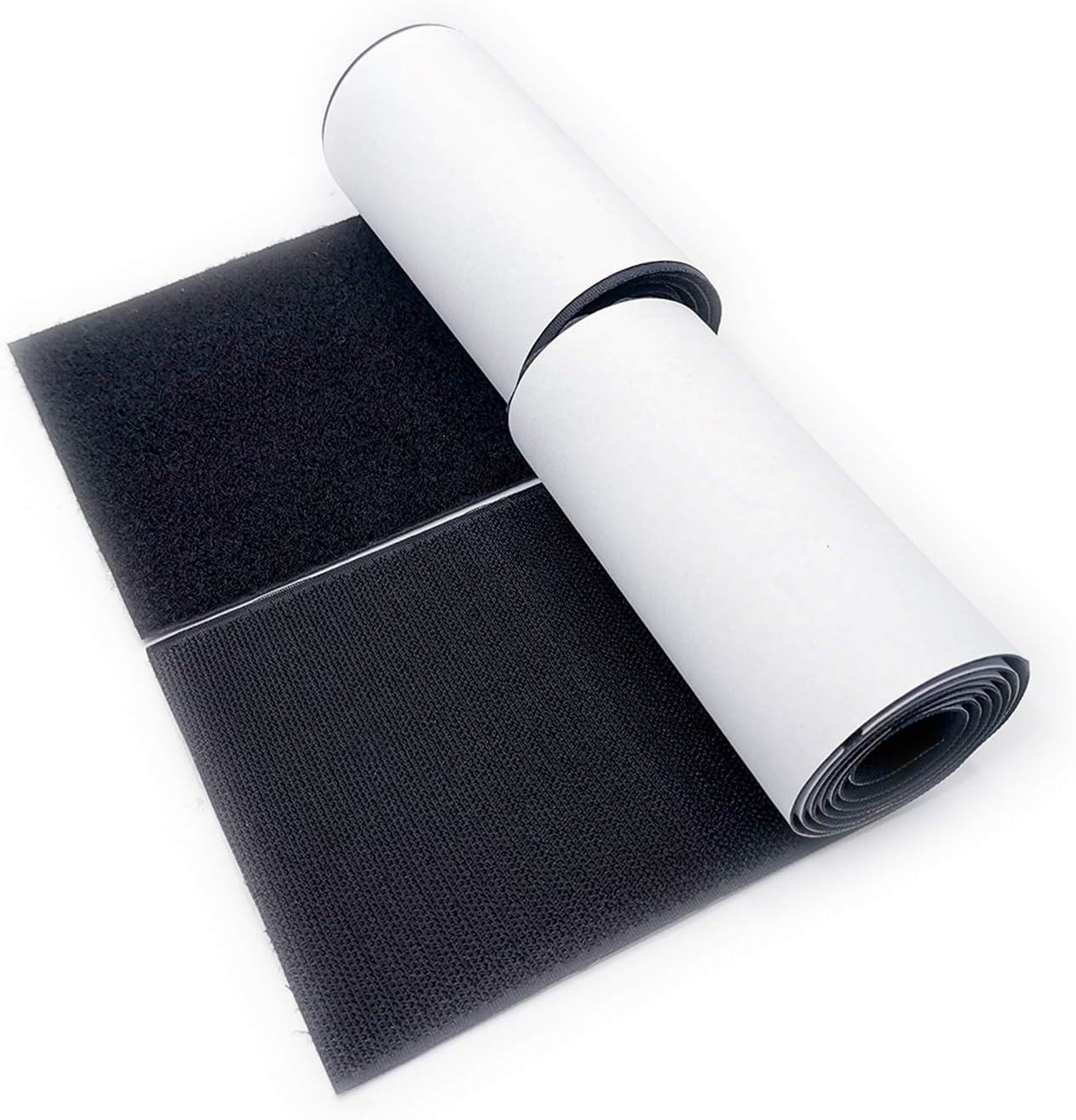 Arlent 100Mm Wide 1 Meters Long Self Adhesive Hook Loop Tape Set with Superglue Back Nylon Fabric Fastener Black image number 5