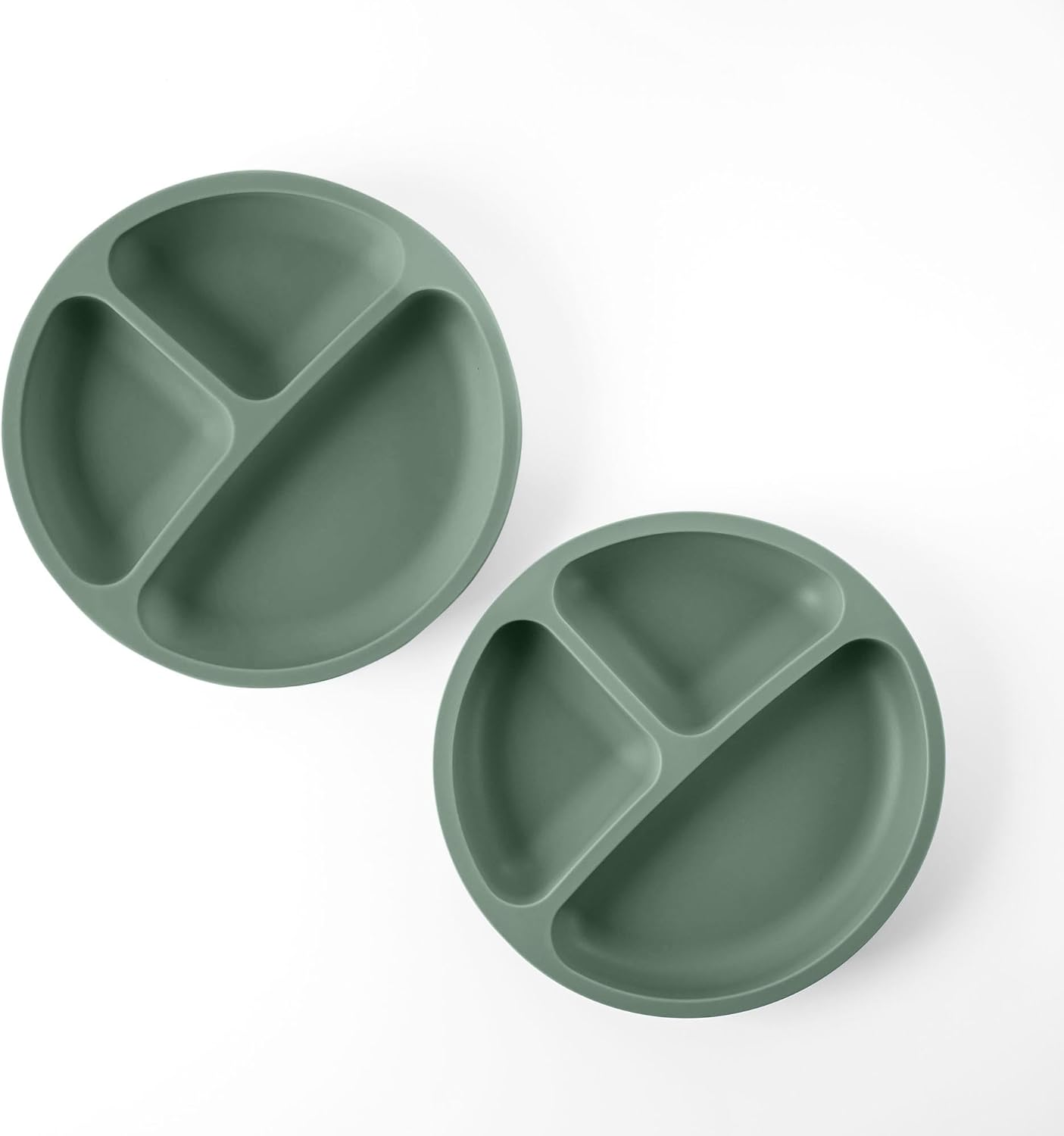 2 Piece Silicone Suction Plates for Babies & Toddlers - 2 Piece Divided Baby Feeding Dish Set, Unbreakable & Travel-Friendly image number 1
