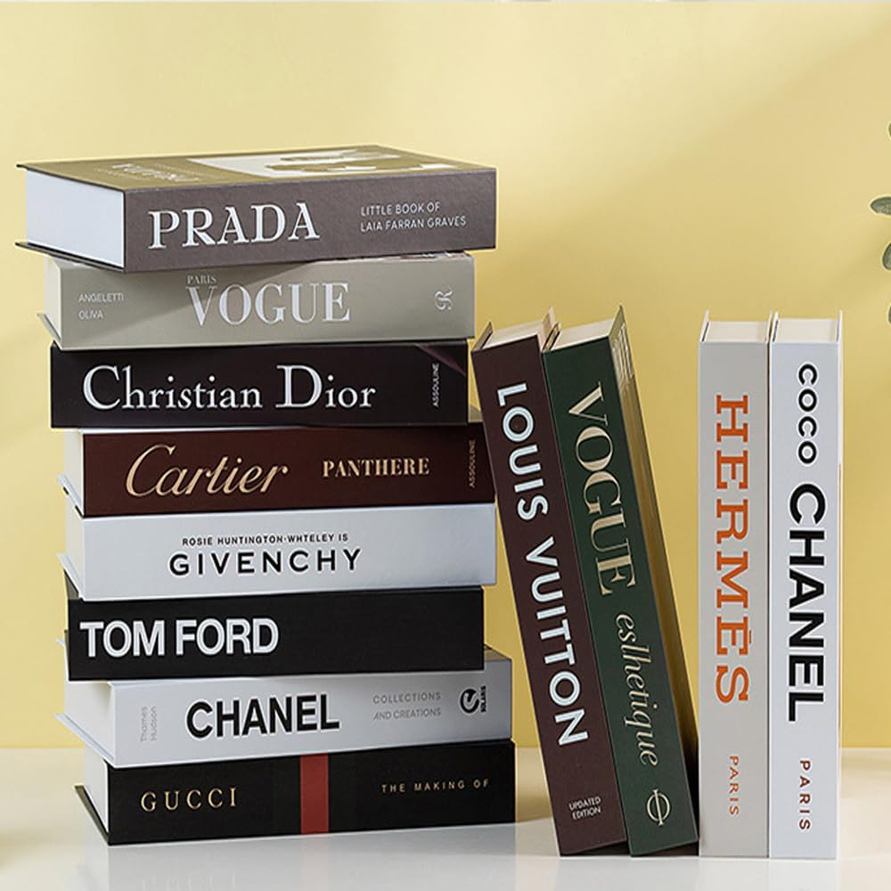 Decorative Books for Home Decor, Set of 4 Stylish Fake Book of Room Decor Aesthetic for Coffee Table Decor,Living Room, Table, Shelf, Modern Hardcover Stacked Display Books (Modern) image number 3