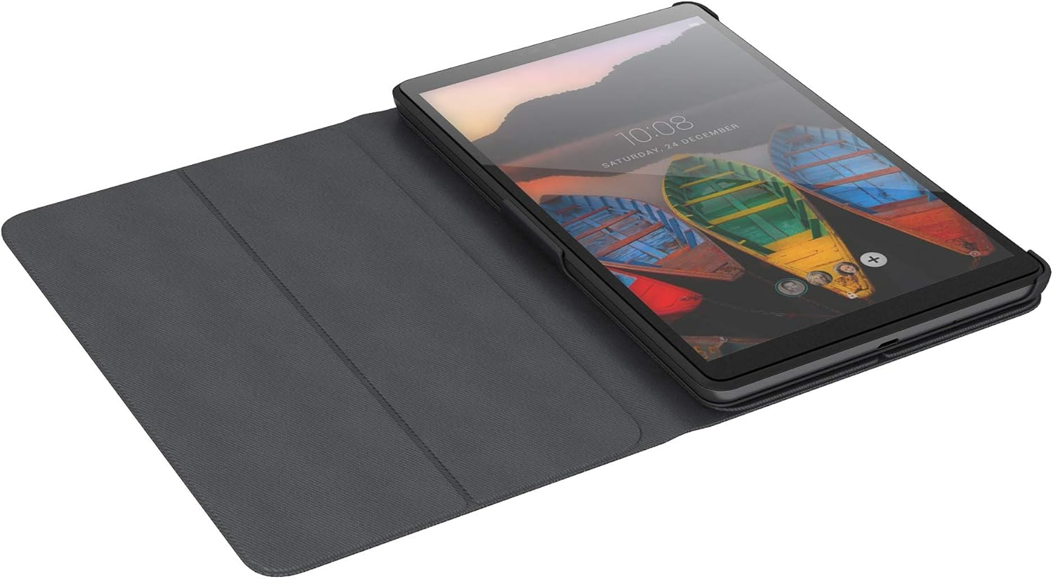 Lenovo Tab M8 Folio Case, Polycarbonate and Microfiber Material, Polyurethane Protective Film, ZG38C02862, Black image number 4