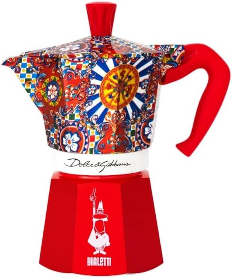 Bialetti Dolce&Gabbana Sicilian Cart Moka Express Coffee Maker | Italian Design with Aluminium Body & Thermoplastic Handle | Suitable for Gas, Electric & Glass Ceramic Hobs &ndash; 250 Ml Capacity, 6 Cups image number 2