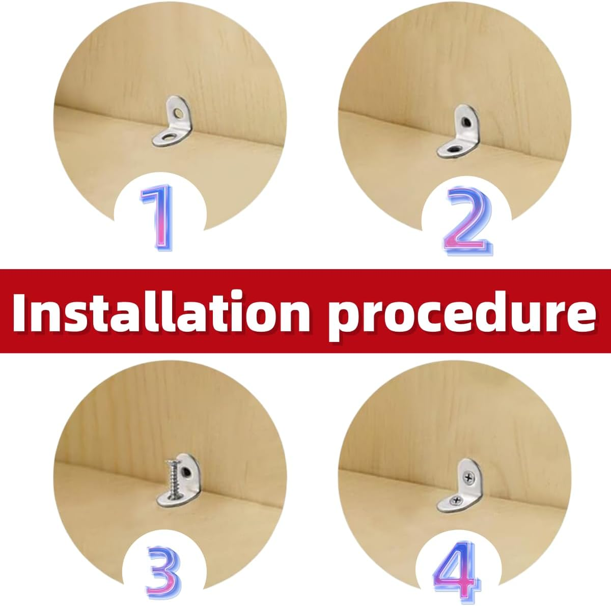 30PCS Angle Brackets, Stainless Steel Angle Brackets, L Take 60PCS Stainless Steel Screws, for Fixed Wooden Furniture, Chairs, Doors and Windows, Bookcase, Etc (20 X20X16Mm / 0.78 X0.78 X0.62 In) image number 4