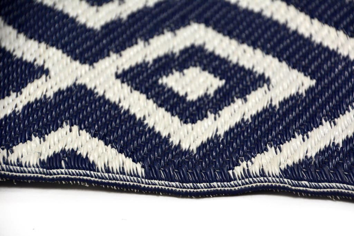Rug Club A002 Reversible Outdoor Chatai Rug, 150 Cm X 240 Cm Size, Navy/White