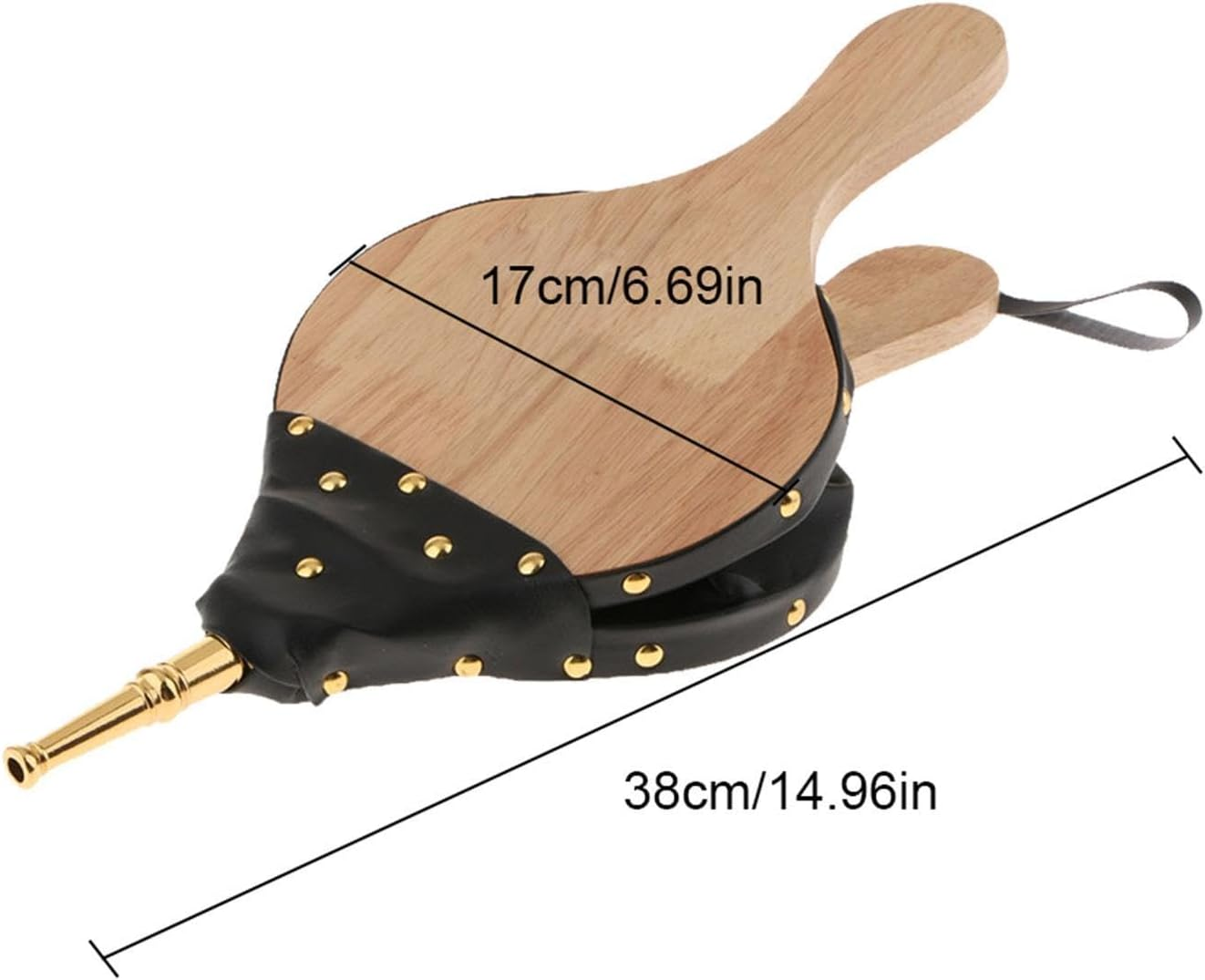 Fire Blower, Air Blowing Nozzle - Sustainable Solid Wood Leather Manual Grill Manual Hinge for Barbecue Barbecue, Made of Metal Chips and Imitation Leather, so It Is Not Only Practical, but Also Has A image number 5