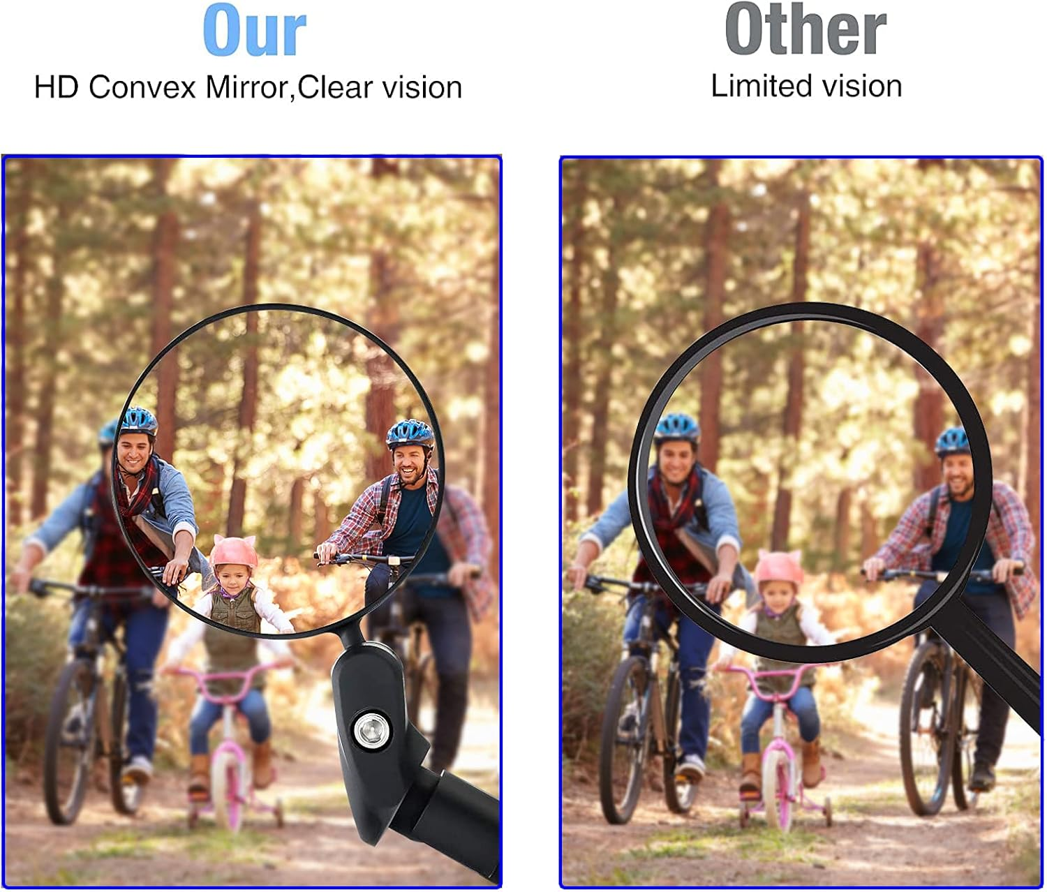 LWPITTY Bike Mirrors 2Pcs Bar End Bicycle Mirrors for Handlebars Bicycle Cycling Lightweight Rear View Mirrors, Safe Rearview Mirror with a Bike Mirror for Mountain Road Bike Bicycle image number 1