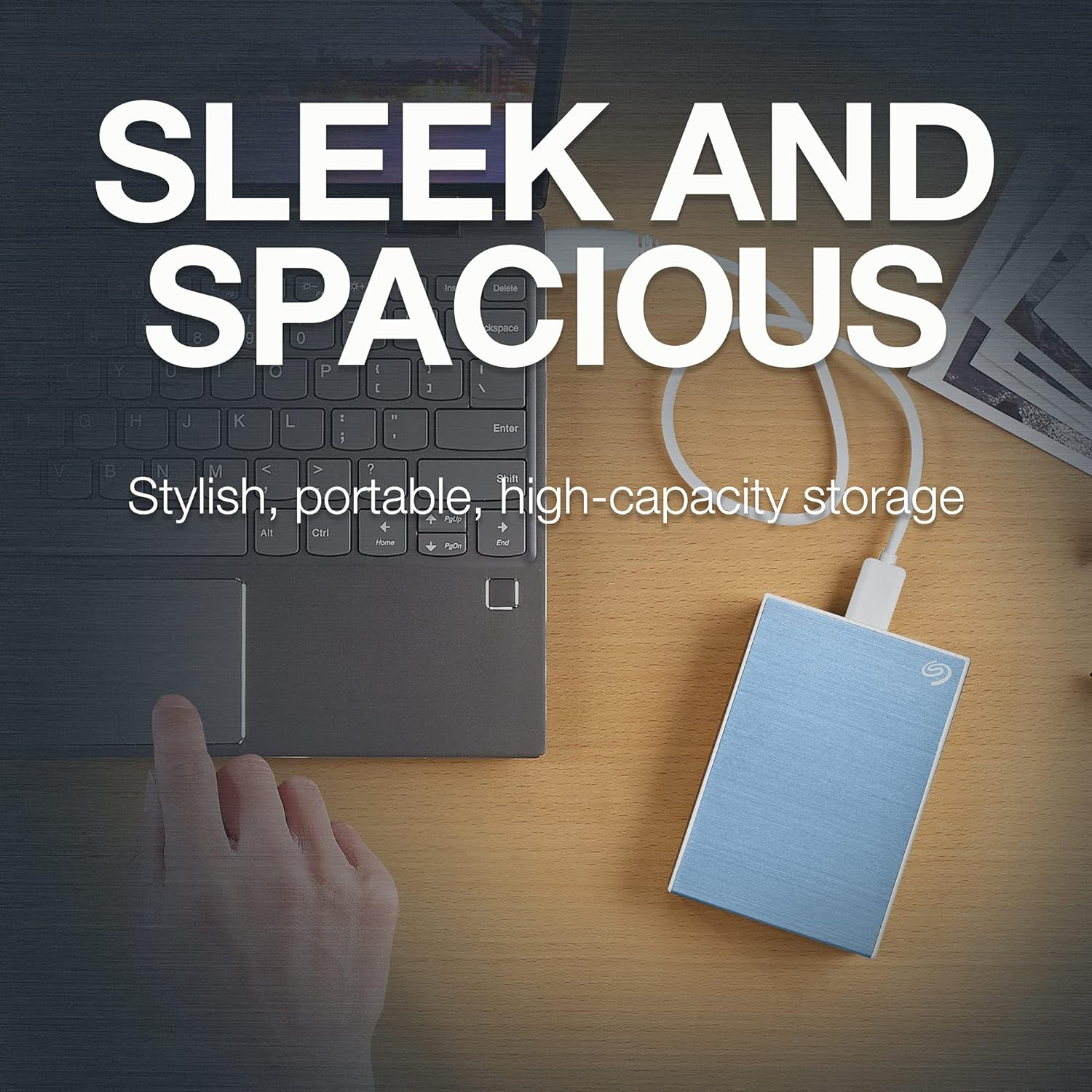 Seagate One Touch Portable External Hard Disk Drive with Data Recovery Services, 4TB, Blue - Grey, 4Tb image number 5