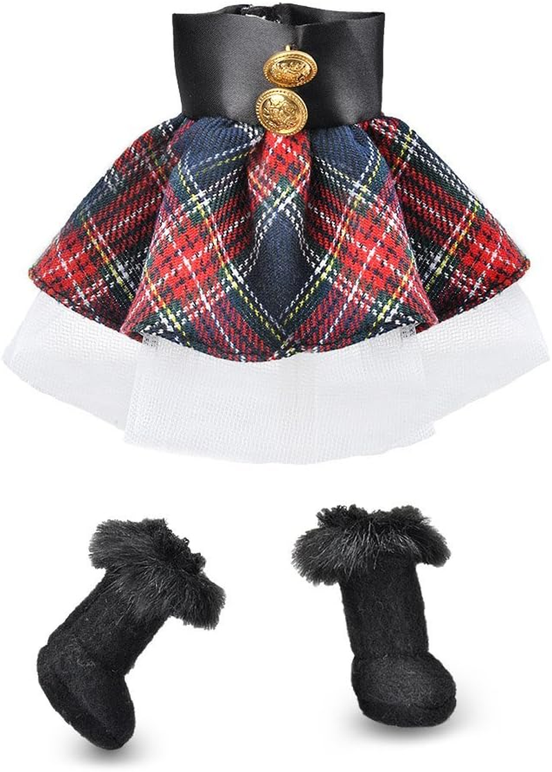 E-TING Santa Clothing Scarf + Ski Shoes for Elf Doll (Scarf + Ski Shoes)