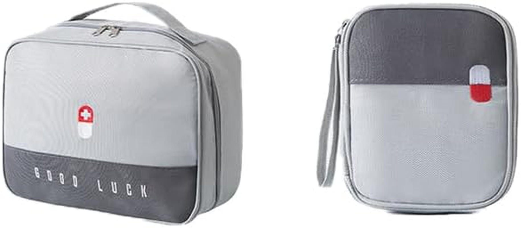 AIMALL Layered Large-Capacity Medicine Box Aid Kit Storage Bag, Waterproof Oxford Cloth, Multiple Pockets for Emergency Kit, Available in Green, Pink, Grey