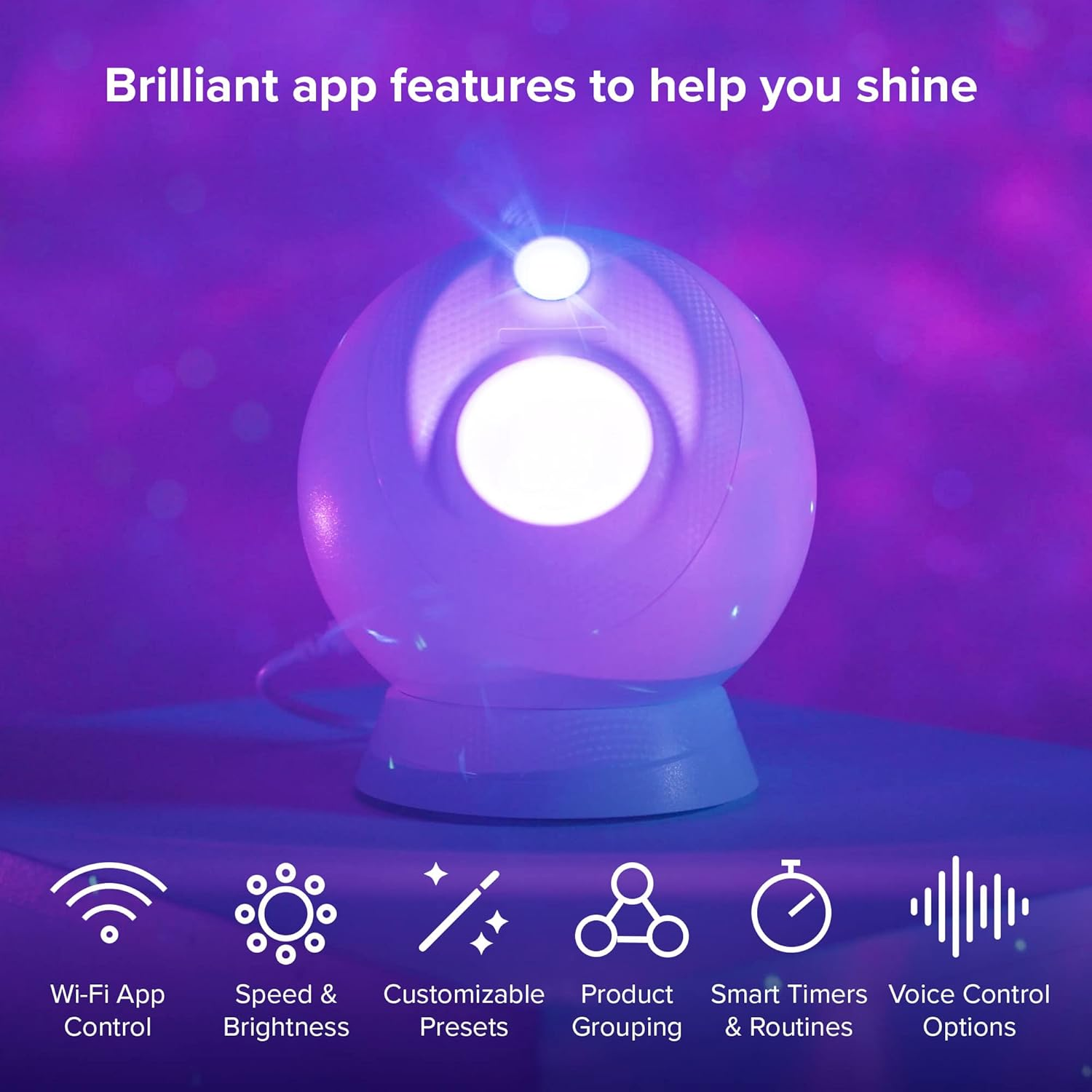 Blisslights Sky Lite Evolve - Galaxy Projector, Space Projector, LED Nebula Lighting, Wifi App, for Relaxation, Gaming Room, Home Theater, and Bedroom Night Light Gift (Nebula Cloud Only) image number 6