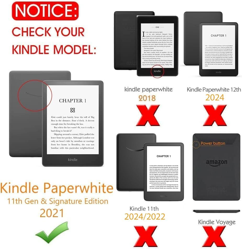 T Tersely Crystal Clear Case Cover for Kindle Paperwhite (11Th Generation-2021, 6.8 Inch) or Kindle Paperwhite Signature Edition, Shockproof Thin Silicone Case (Transparent) image number 4