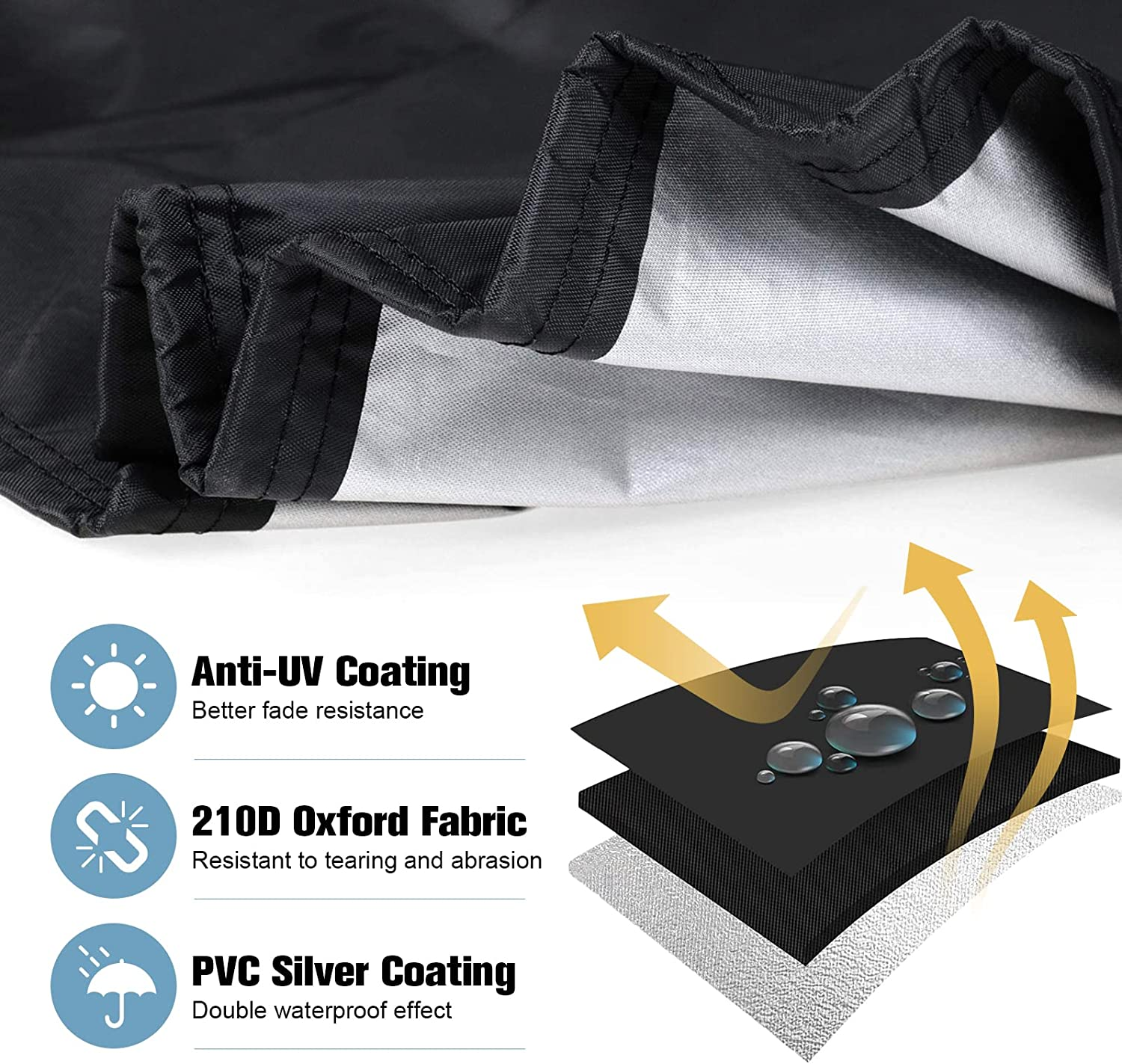 Patio Furniture Cover Waterproof Durable Heavy Duty 210D Oxford round Outdoor Table Chair Set Covers for Garden round Table Dining Set image number 4