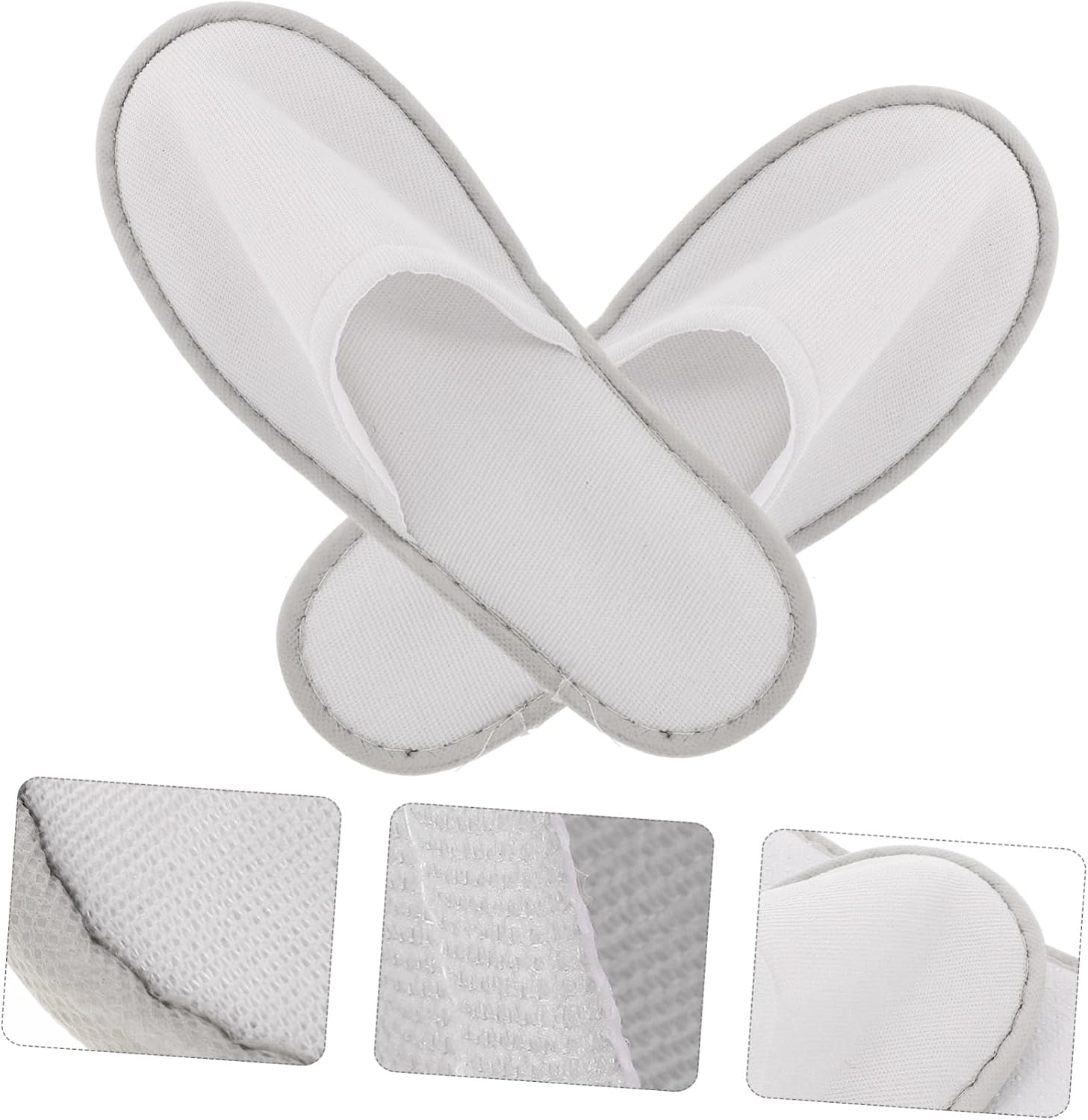 HONITANO 10 Pairs Disposable Cotton-Linen Hotel Slippers Lightweight Breathable Non-Slip Guest Footwear for Travel Home Spa Hygiene image number 5
