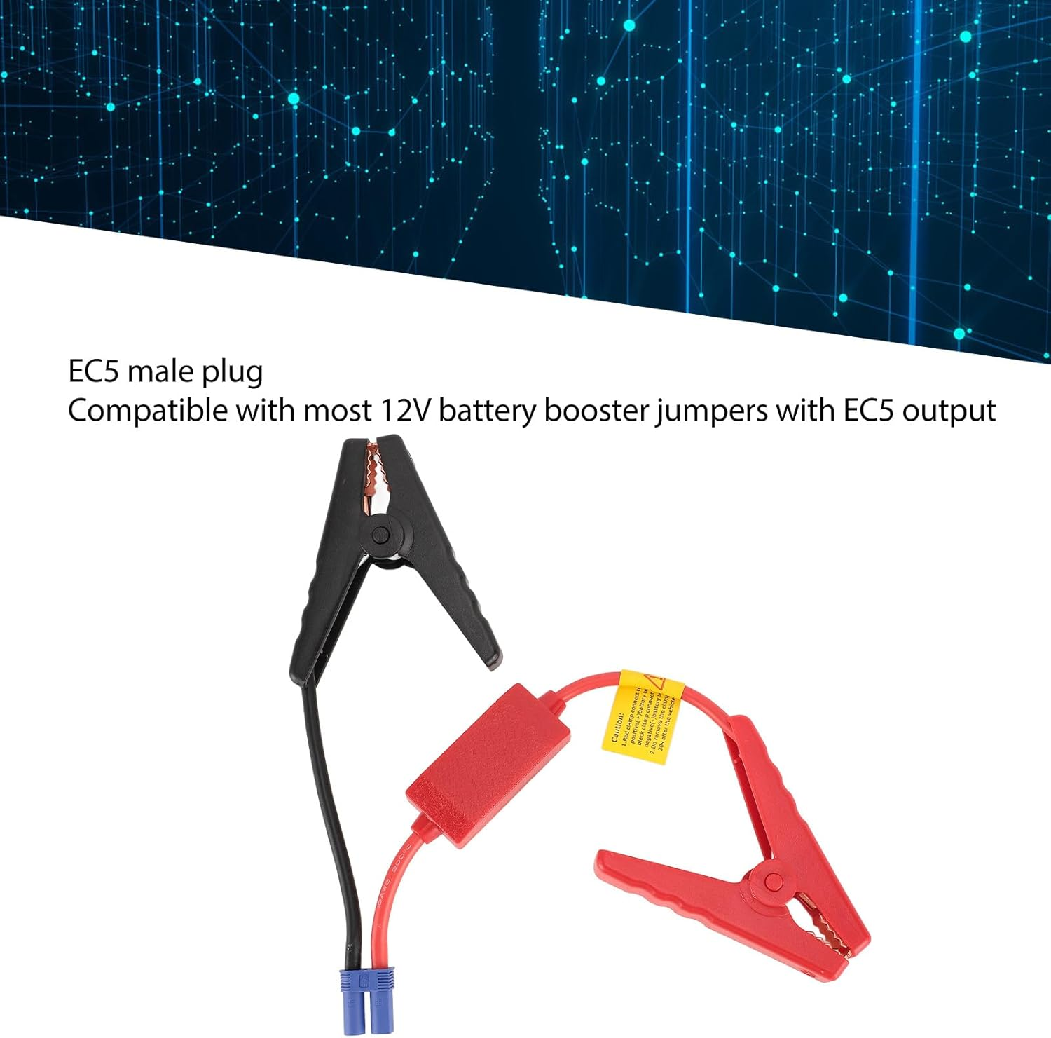 Battery Jumper Clamp, Car Starter Clamp DC12V Practical for Emergency, Car Jump Starter Clamp EC5 Male Connector, Emergency Automotive Battery Booster Jumper Clamp Cable DC12V(200A) image number 4