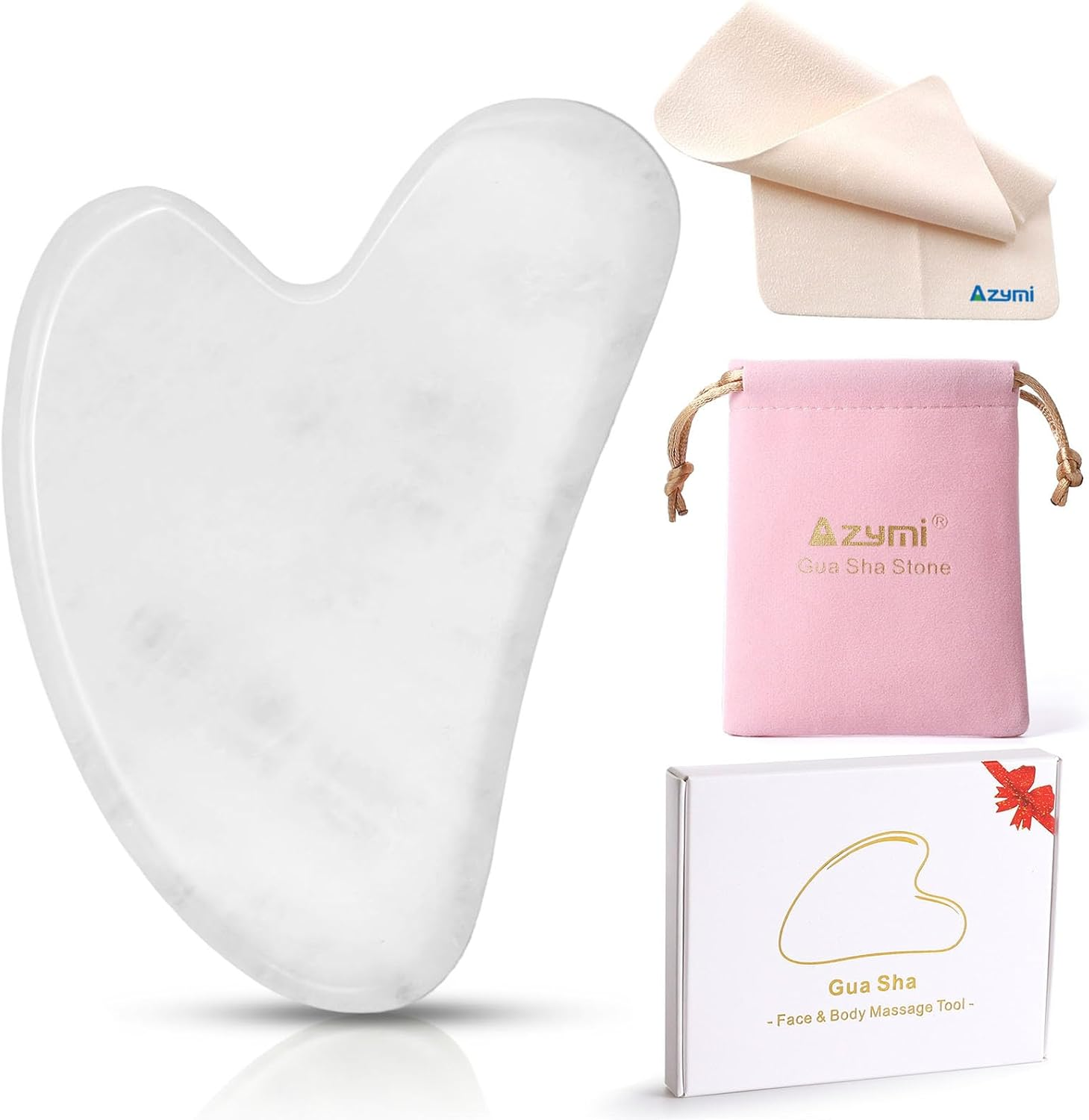 Gua Sha, Black Obsidian Guasha Massage Scraping Tool for Face Neck Body Firming, Muscle Tensions Relief