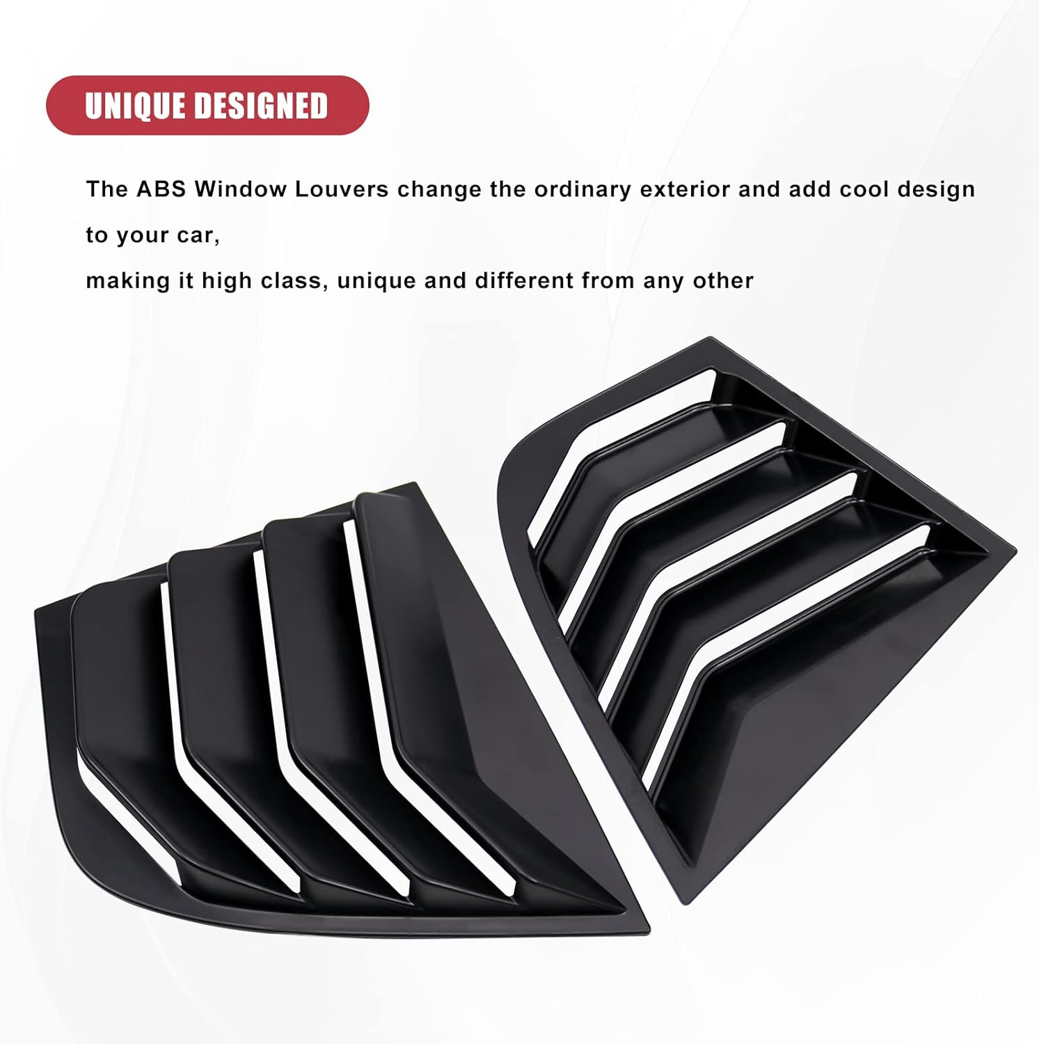 Sporacingrts Side Window Louvers Scoop Cover Sunshade Compatible with 2018 2019 2020 2021 2022 Kia Stinger Black (YMX3-1-SSW055-BK) - Carbon Fiber Style image number 5