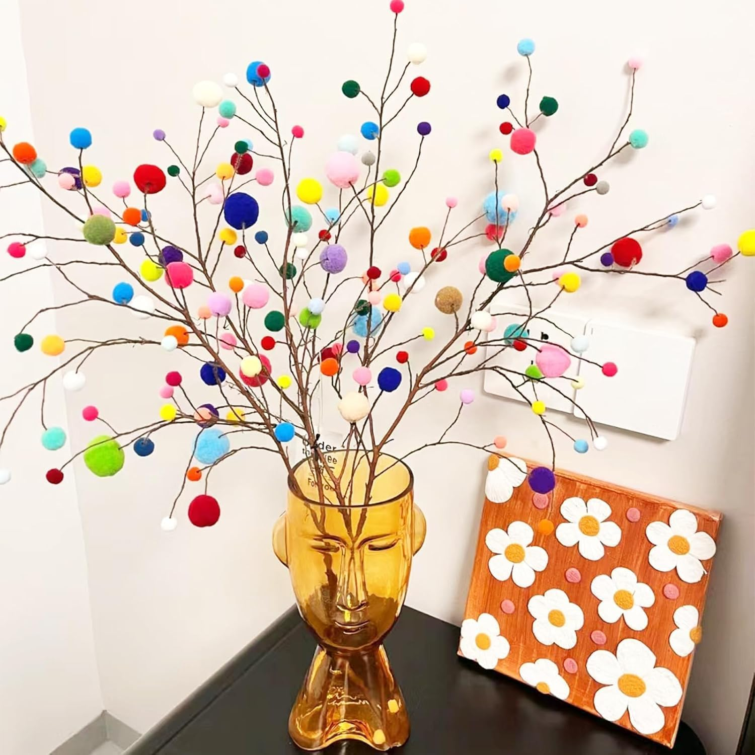 REJOECE 250 X 3 Cm Pompoms for Crafts, Pompom the Great, Pompom Colour, DIY Craft Creative Oven for Adults and Pets - 15 Colours image number 5