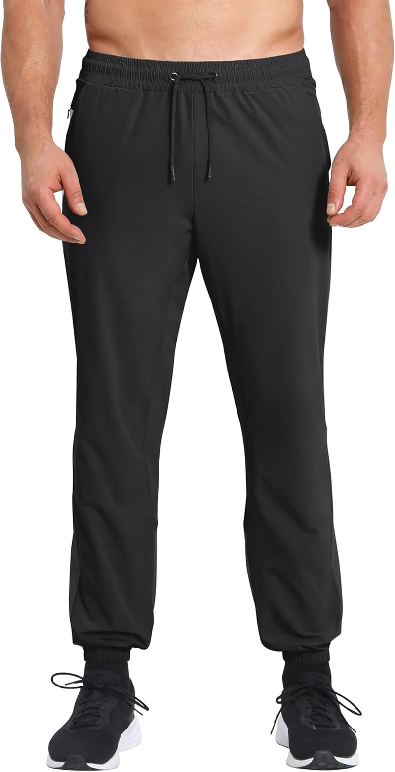 BROKIG Men'S Clashing Joggers Pants,Lightweight Workout Gym Track Pants Mesh Leg Casual Sports Running Sweatpants with Zip Pocket image number 4