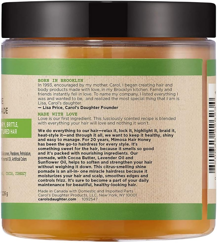 Carol'S Daughter Mimosa Hair Honey Shine Pomade for Textured and Curly Hair - with Shea Butter & Rosemary Oil, 8 Fl Oz image number 6