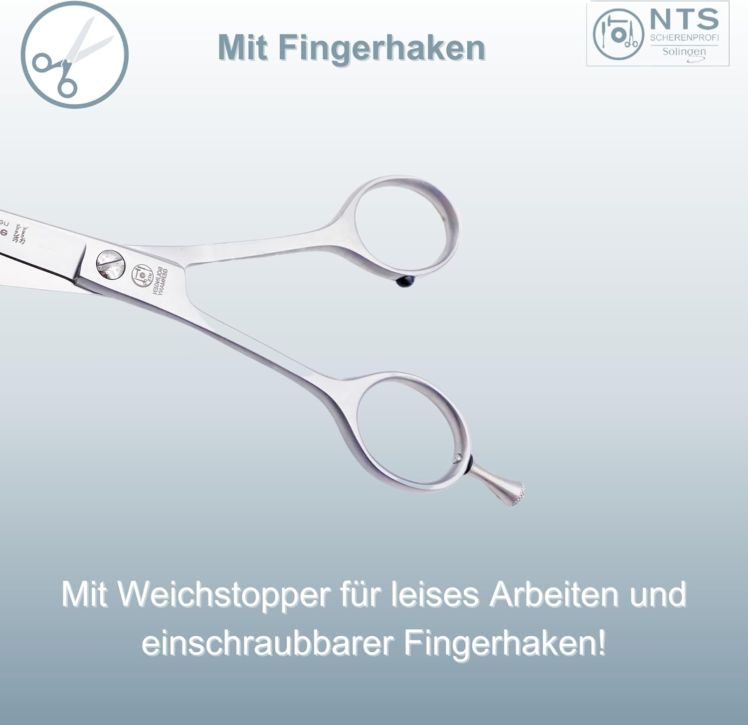 Nts-Solingen Premium Dog Scissors Livestock Shears Fur Scissors Mane Scissors 6.0 Inches to 9.0 Inches Rustproof 15-23 Cm Made in Solingen Germany (6.0 Inches = Approx. 15.3 Cm) image number 5