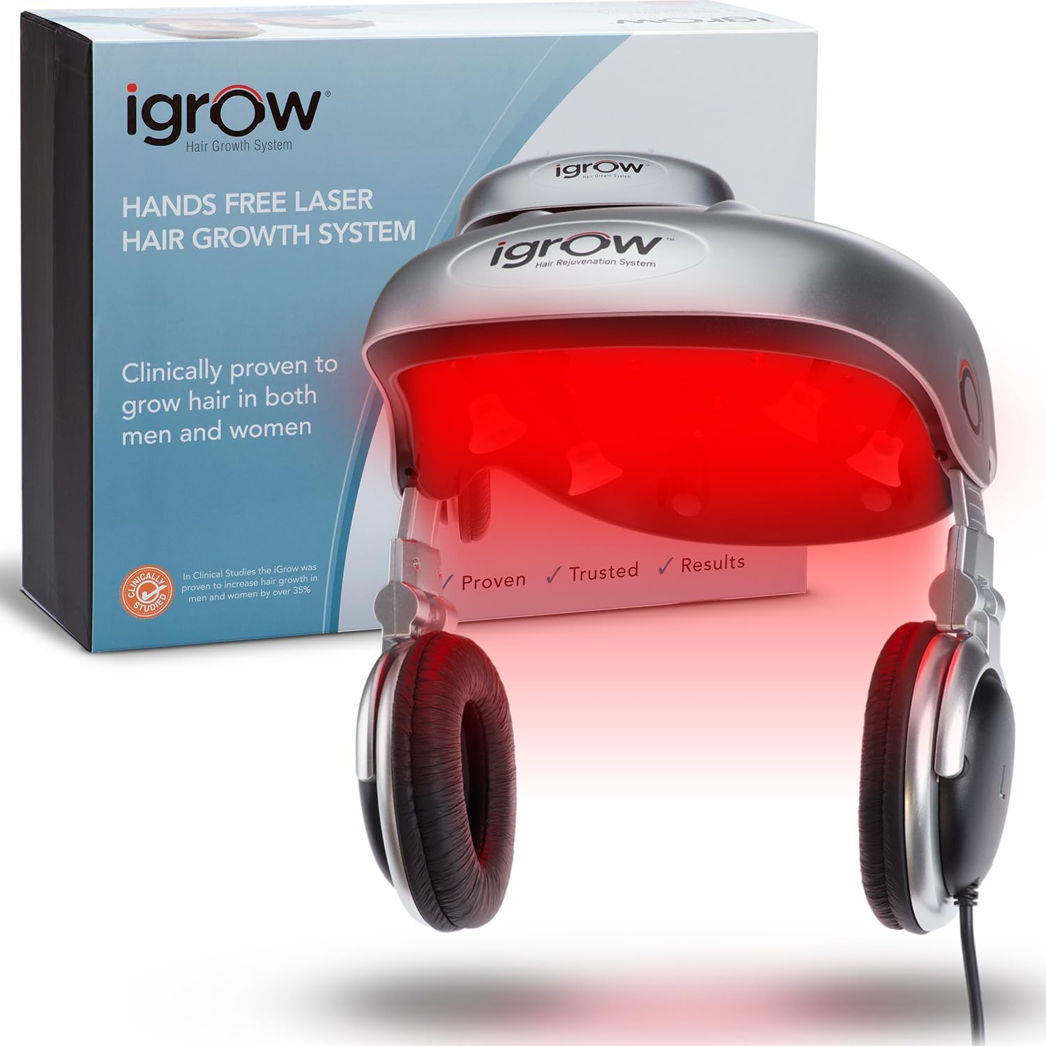 Igrow Laser Hair Growth Helmet: Restoration & Regrowth Treatment System for Hair Loss - Natural Thinning, Balding, and Alopecia Solution for Women and Men - Fda Cleared Low Level Laser Device image number 3
