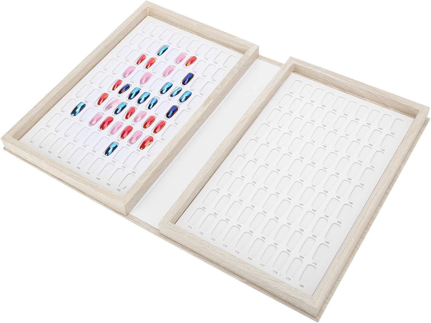 Nail Tip Display Book, Color Card Book, Nail Art Display Book, Easy to Carry Multifunctional for Manicure Store Salon Home Spa(Light Color)