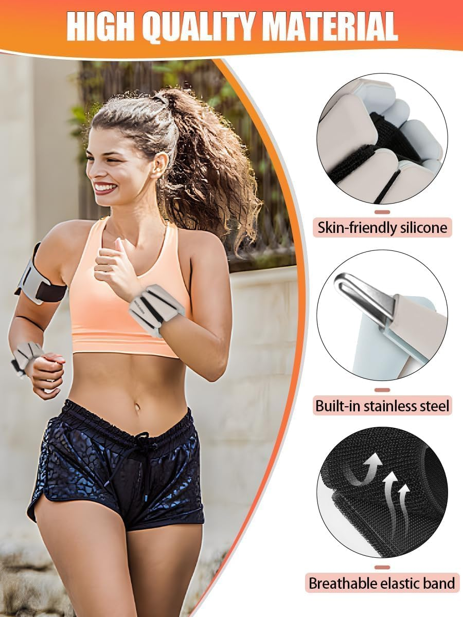 Wrist Ankle Weights Set of 2 (1 Kg Each) Adjustable Weights Training Intensity for Strength Training Walking Running Yoga Pilates Jogging for Women Men image number 3