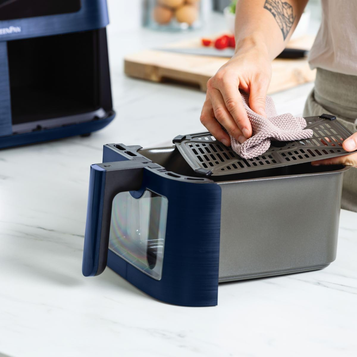 Greenpan Bistro Dual Zone Airfryer, Oxford Blue, Healthy Ceramic Non-Stick Coating, 2 X 4L Baskets, 9 One-Touch Presets image number 5