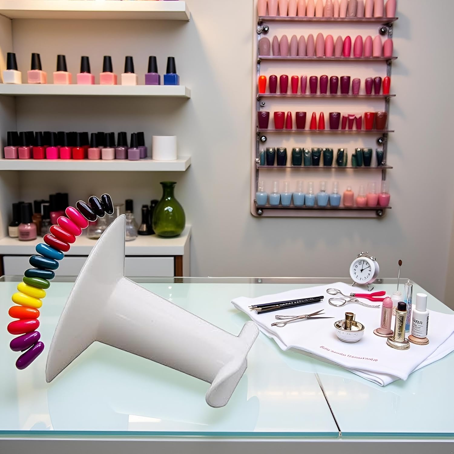 Ymhapp White Plastic Finger Stand Support Rest Nail Art Design Painting Salon DIY Finger Practical Holder for Nail Art Nail Art Accessories Hand Rests image number 3