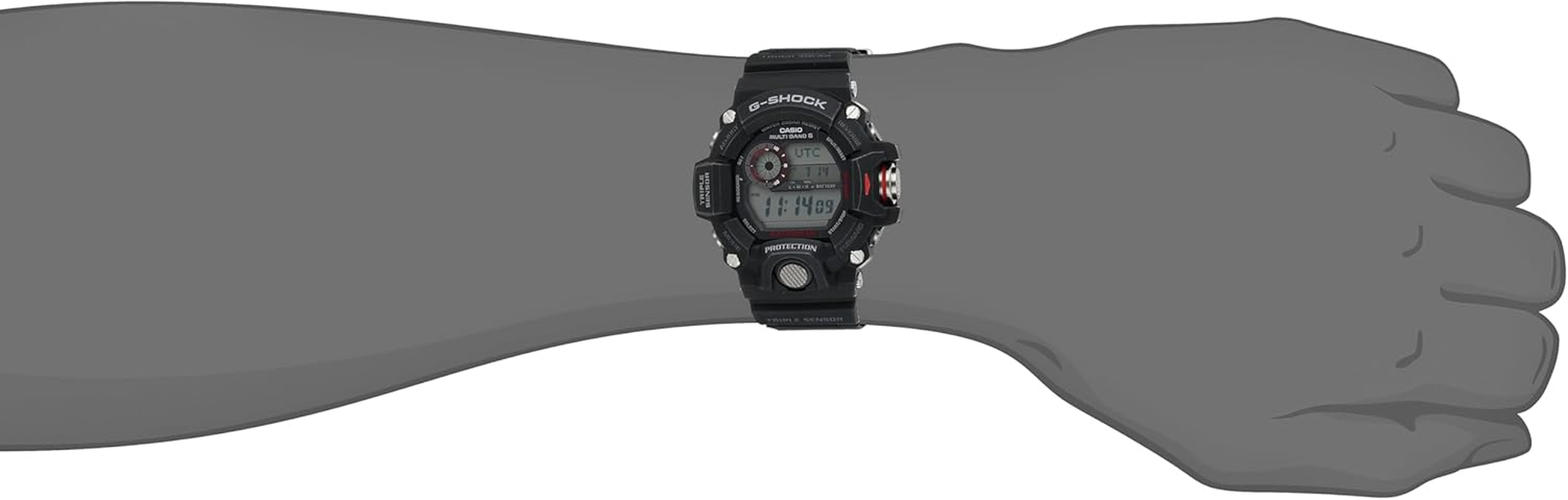 Casio Men'S G-Shock Rangeman Triple Sensor Direction Solar Power Watch, Black Dial, Black Band image number 6