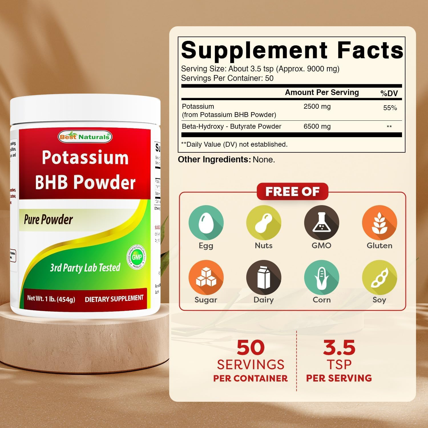 Best Naturals Potassium BHB Powder 1 Lb image number 2