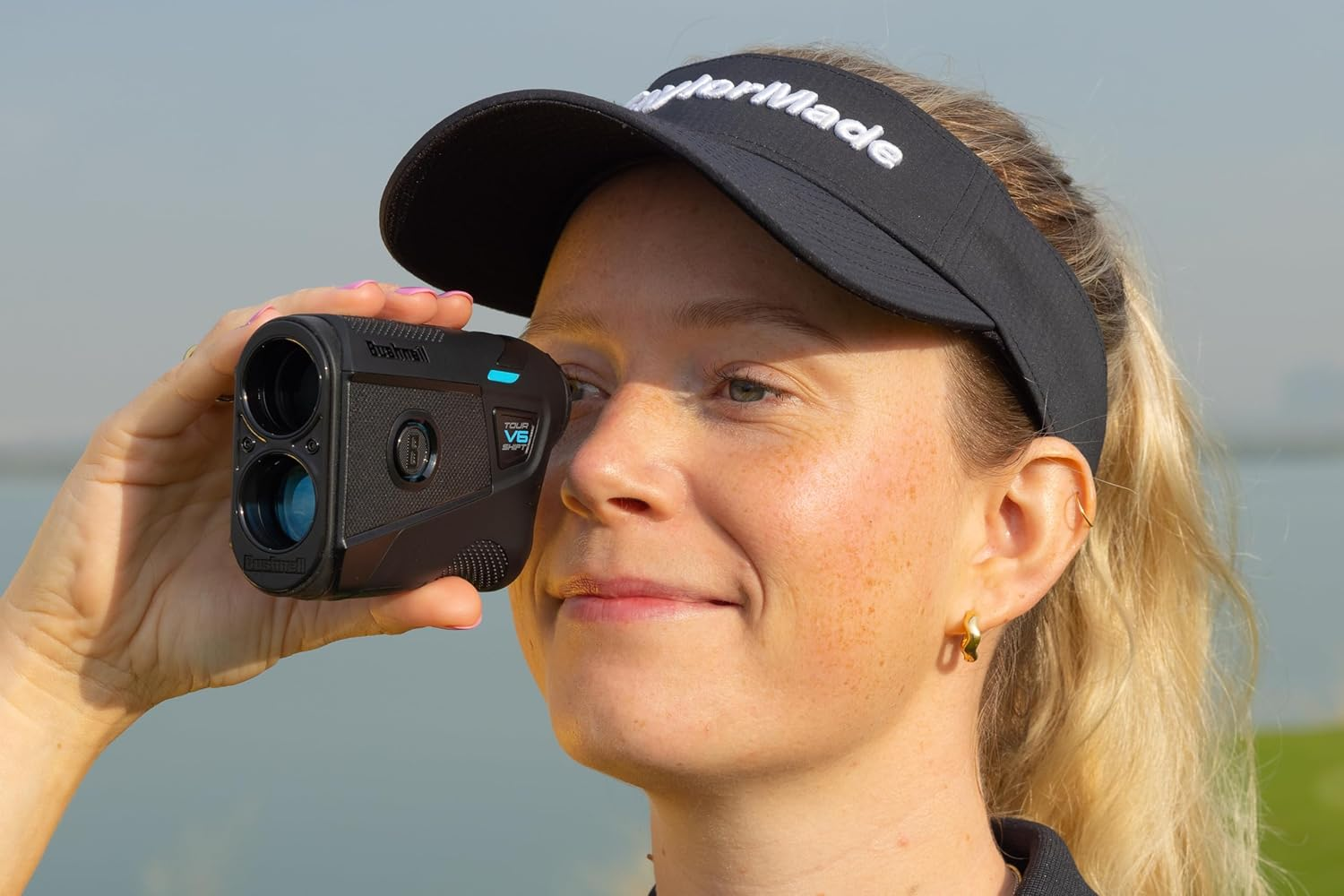 Bushnell Golf Tour V6 Shift Laser Rangefinder with Slope Compensation, 1300-Yard Range, Flag Lock Vibration, Magnetic Cart Mount, 6X Magnification, Waterproof &ndash; Tournament Legal image number 1