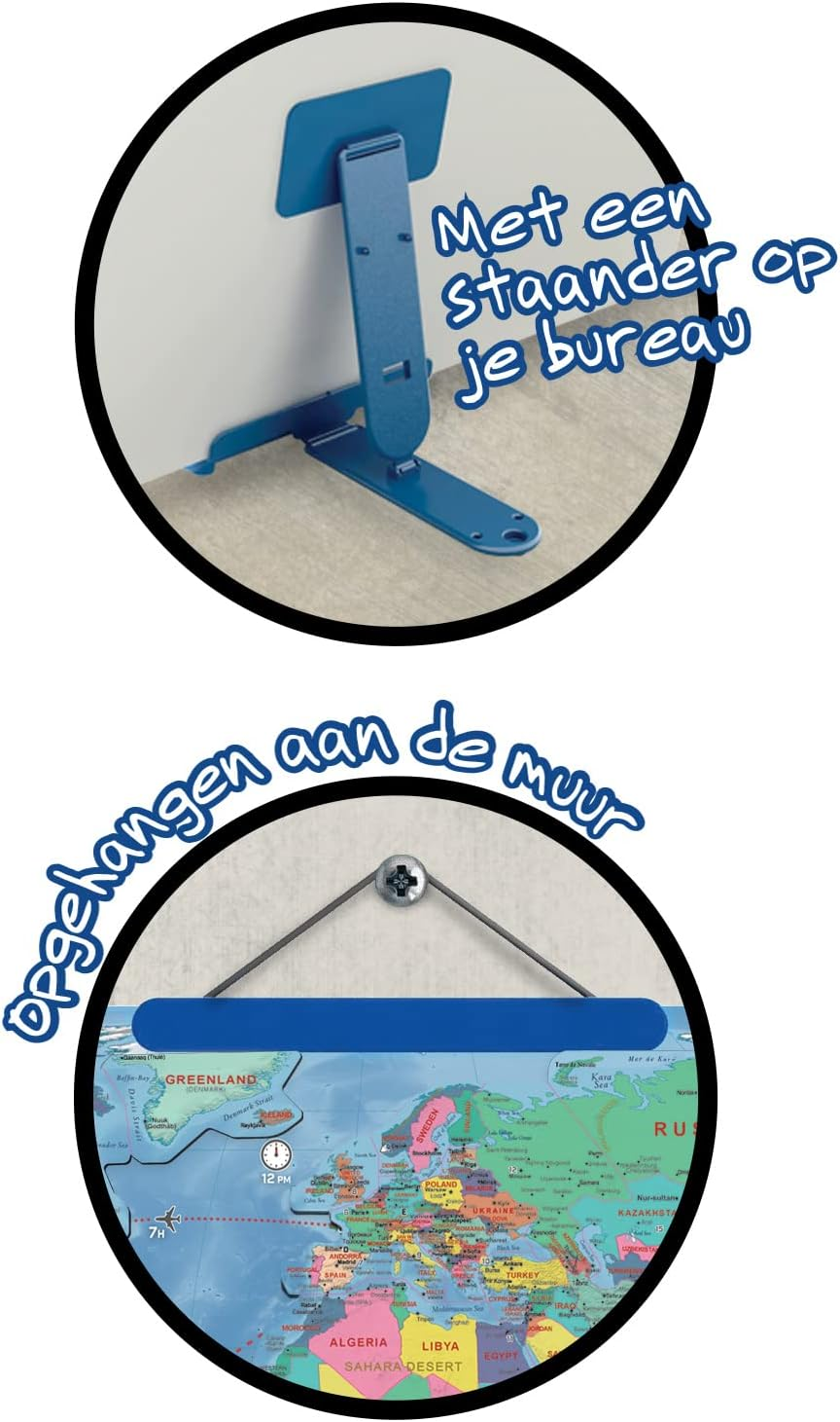 BUKI France 7346NL Magnetic World Map Dutch Version image number 3