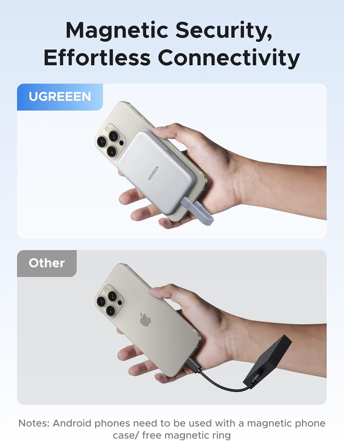 UGREEN Magnetic M.2 Nvme SSD Enclosure with Magsafe for Iphone 16 15 Pro Max, External SSD Case with PD100W 10Gbps USB C to NVME Adapter, Supports M and B&M Keys and Size 2230/2242 /2260/2280 Ssds image number 1